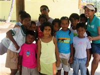 My children with affected orphans in Sri Lanka 